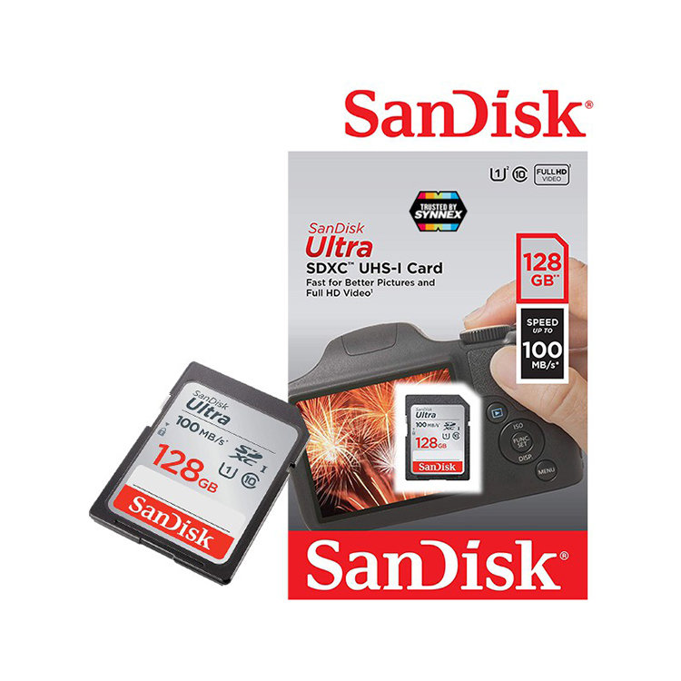Карта памяти SanDisk Ultra 128GB SDXC Class 10 UHS-I SDSDUNR-128G-GN6IN