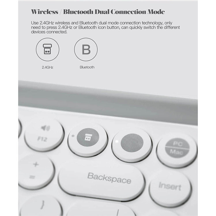 Клавиатура Xiaomi MiiiW Keyboard Bluetooth Dual Mode Белая MWBK01 - фото 3