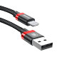 Кабель Baseus Golden Belt USB - Lightning 1.5м Чёрный+Красный - Изображение 112706