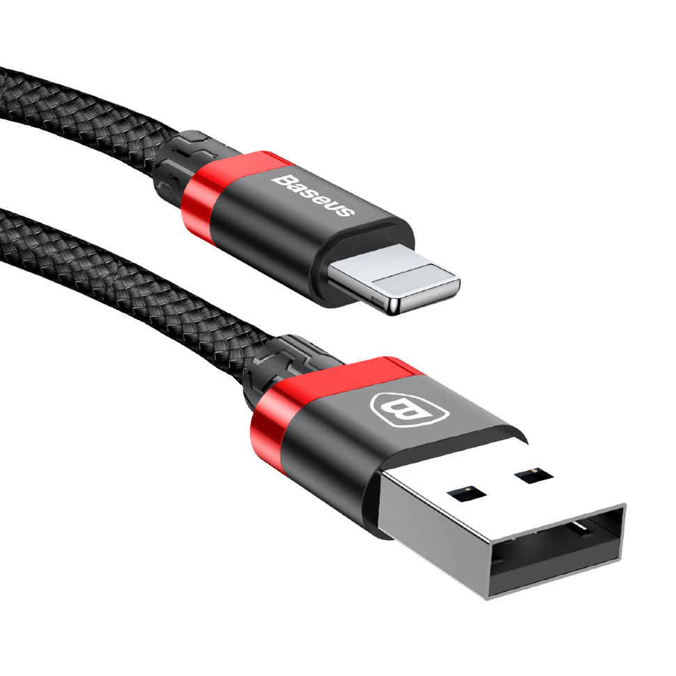 Кабель Baseus Golden Belt USB - Lightning 1.5м Чёрный+Красный CALGB-A19 - фото 3