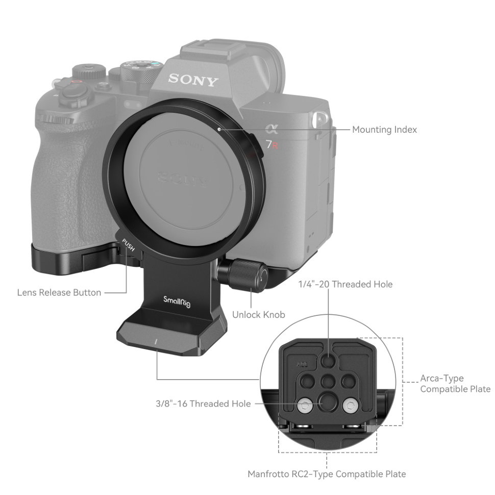 Площадка SmallRig 4148 Rotatable Horizontal-to-Vertical Mount Plate Kit для Sony a7R V/a7 IV/a7S III/a7R IV - фото 5