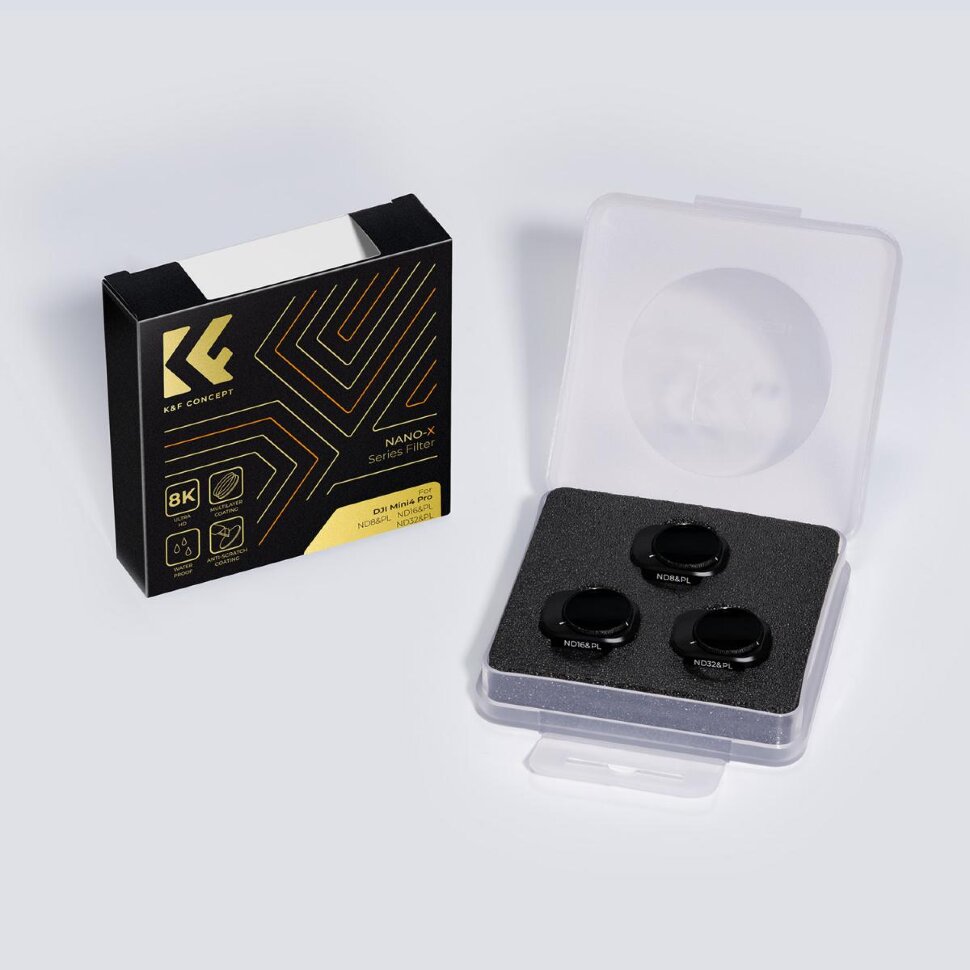 Комплект светофильтров K&F Concept ND/PL для DJI Mini 4 Pro (3шт) SKU.2087 - фото 6