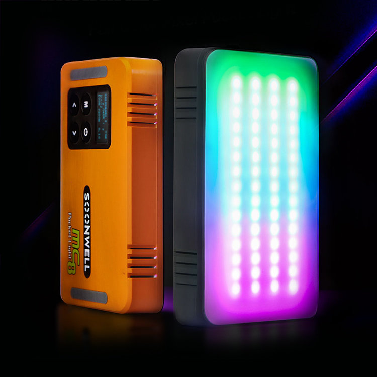 Осветитель SoonWell MC8 Оранжевый 18 дюймовый видео светодиодный кольцевой свет с регулируемой яркостью 3000 7000k с дистанционным управлением
