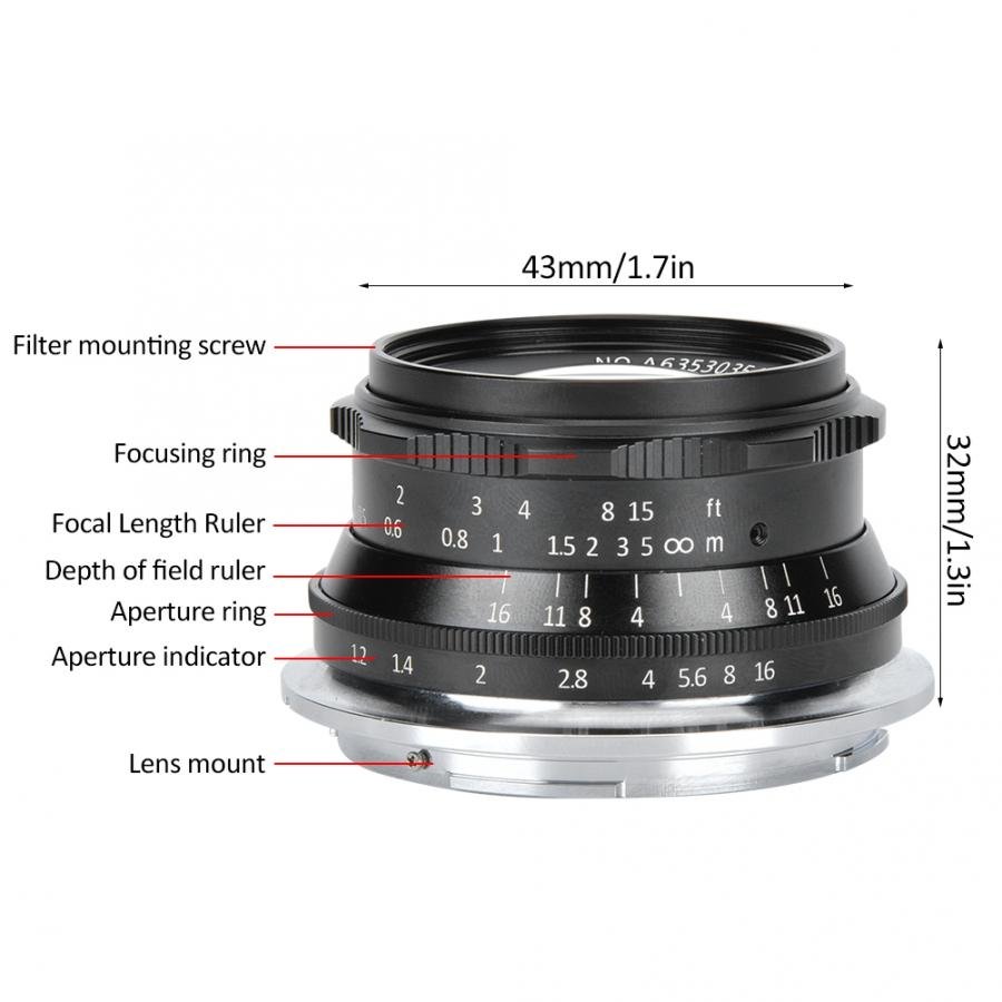 Объектив 7Artisans 35mm F1.2 Nikon Z mount Чёрный A805B - фото 4
