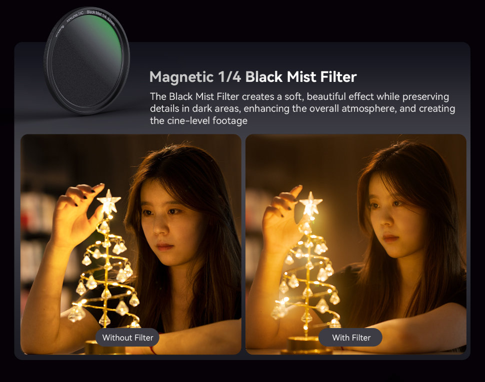 Светофильтр SmallRig MagEase Magnetic Black Mist 1/4 52мм 4217 - фото 3