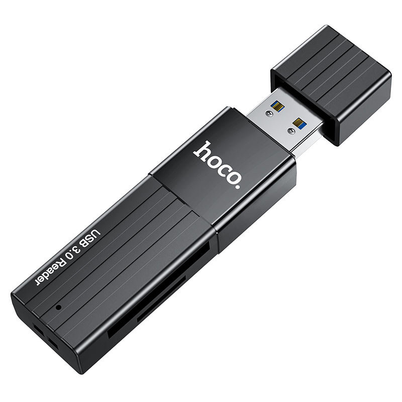Картридер HOCO HB20 Mindful USB 3.0 SD/microSD Чёрный - фото 3