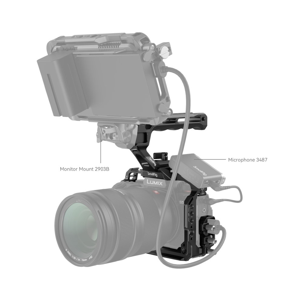 Клетка SmallRig 4143 Kit для Panasonic S5 II/S5 IIX универсальная клетка для камеры с деревянной ручкой боковая рукоятка