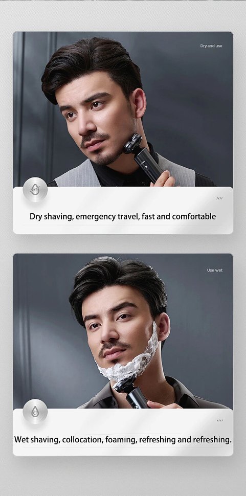 Электробритва Xiaomi ShowSee Electric Shaver F305 Серая F305-GY - фото 9