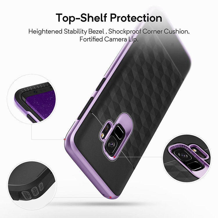 Чехол Caseology Parallax для Galaxy S9 Black / Lilac Purple - фото 2