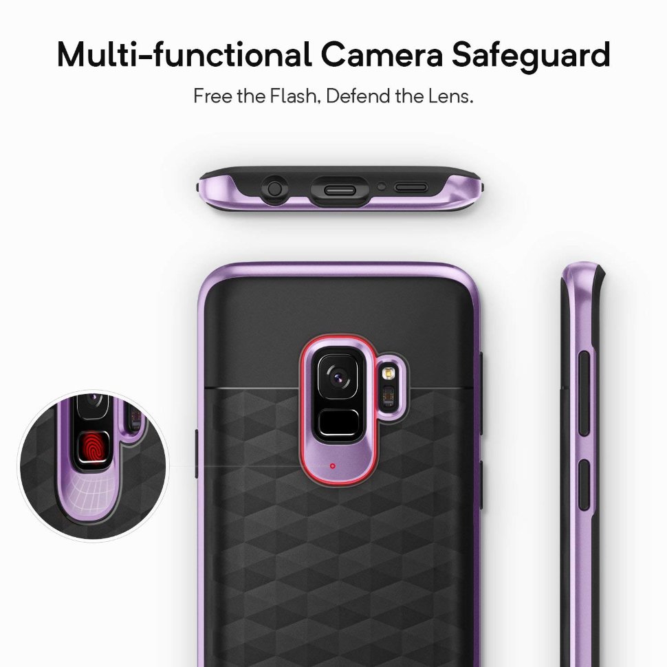 Чехол Caseology Parallax для Galaxy S9 Black / Lilac Purple - фото 3