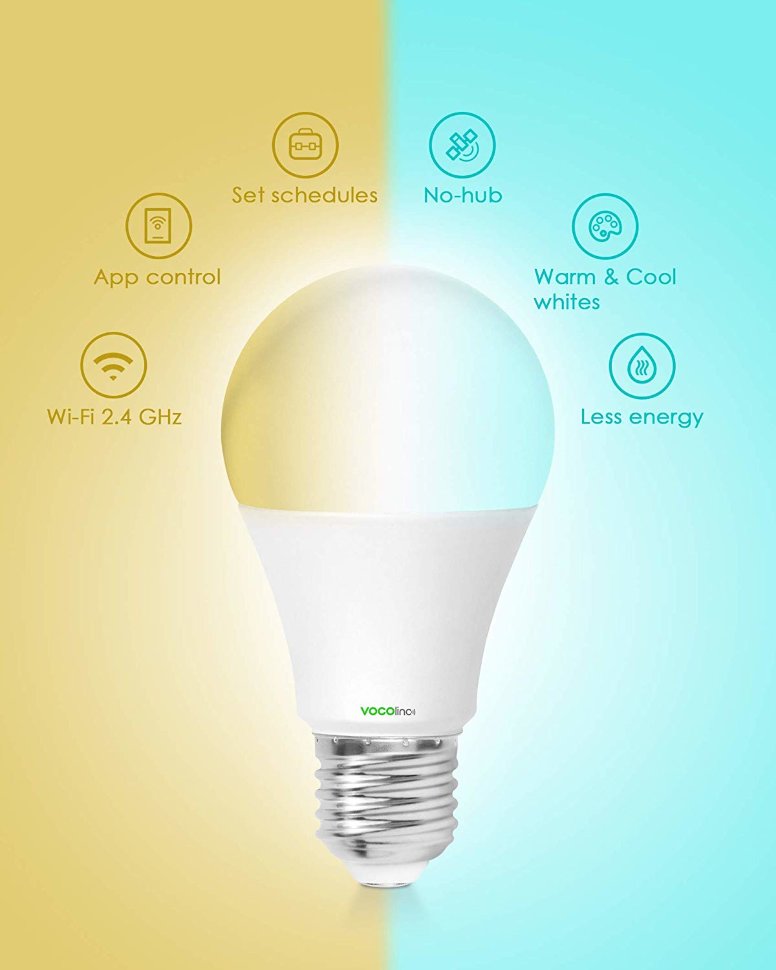 Умная лампочка VOCOlinc L2 Smart Wi-Fi Light Bulb Белая - фото 2