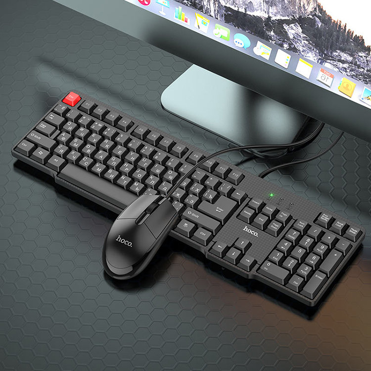 Набор мышь и клавиатура HOCO GM16 Busines (RU) Чёрная - фото 2