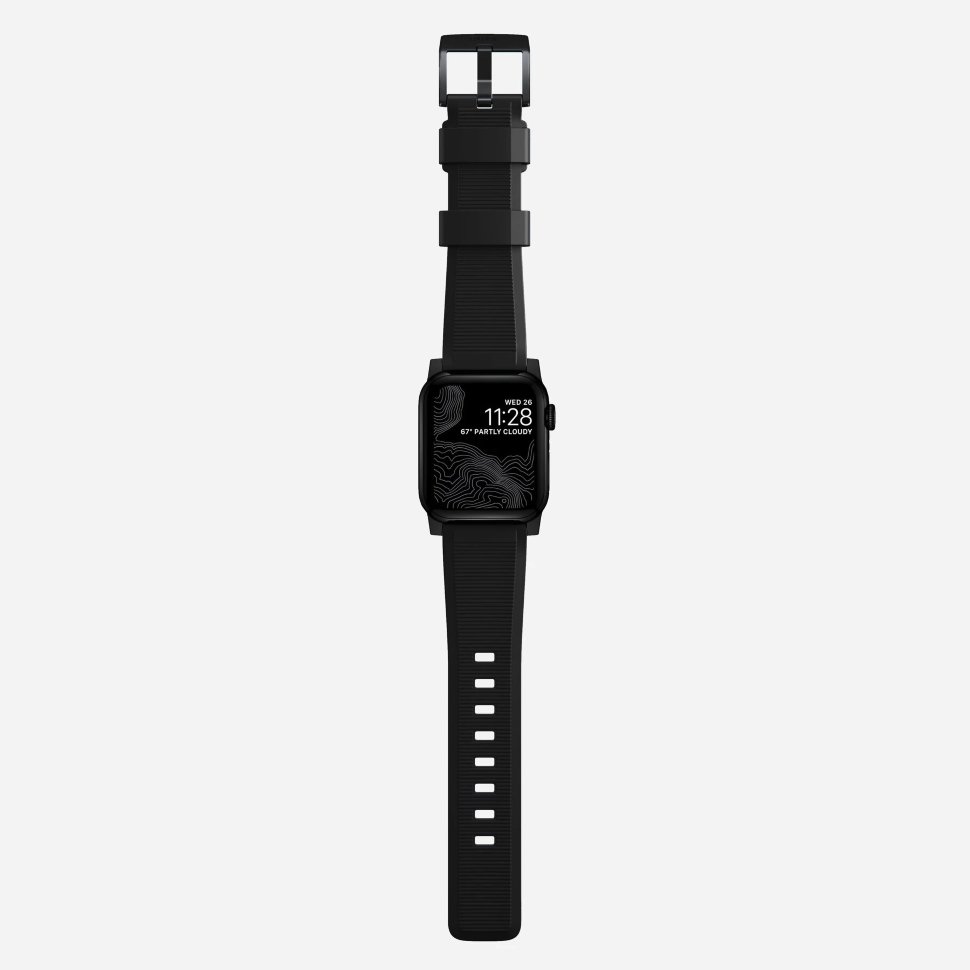 Ремешок Nomad Rugged Strap V.2 для Apple Watch 42/44 mm Черный с чёрной фурнитурой NM1A41BN00 - фото 3