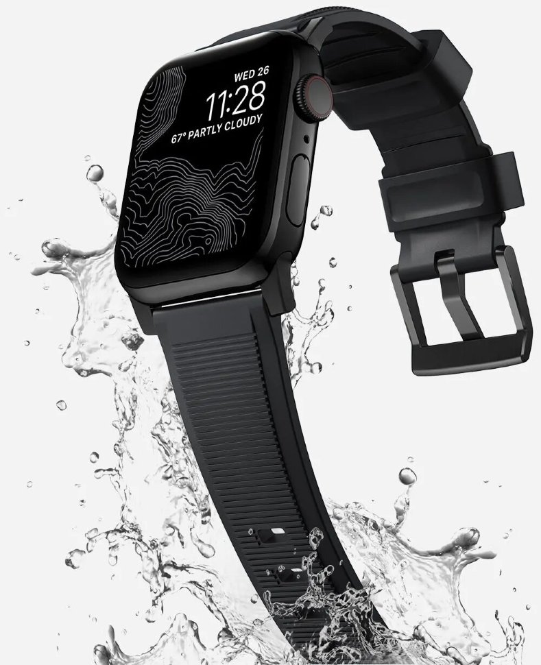 Ремешок Nomad Rugged Strap V.2 для Apple Watch 42/44 mm Черный с чёрной фурнитурой NM1A41BN00 - фото 9