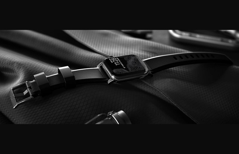Ремешок Nomad Rugged Strap V.2 для Apple Watch 42/44 mm Черный с чёрной фурнитурой NM1A41BN00 - фото 1