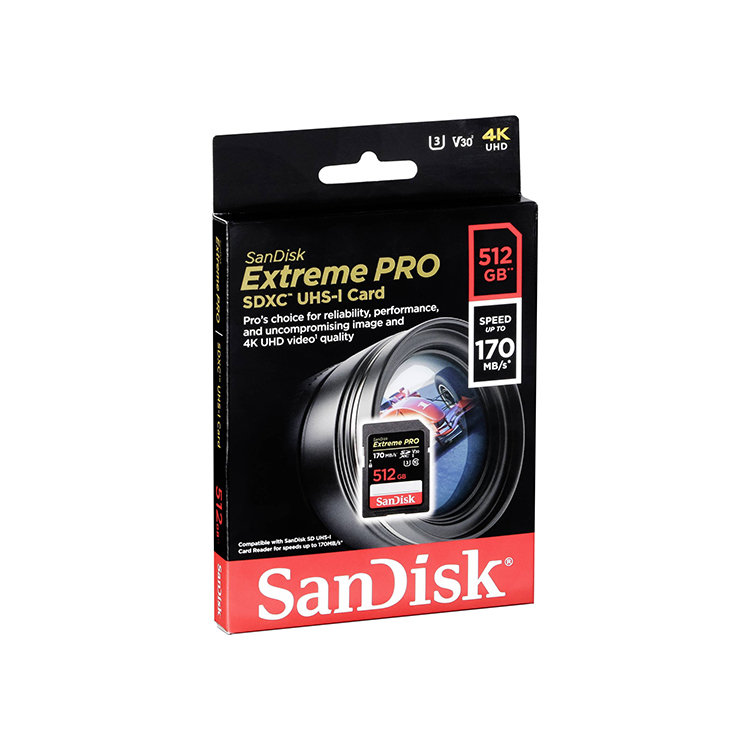 Карта памяти SanDisk Extreme Pro SDXC Card 512GB V30 UHS- I U3 SDSDXXY-512G-GN4IN - фото 2