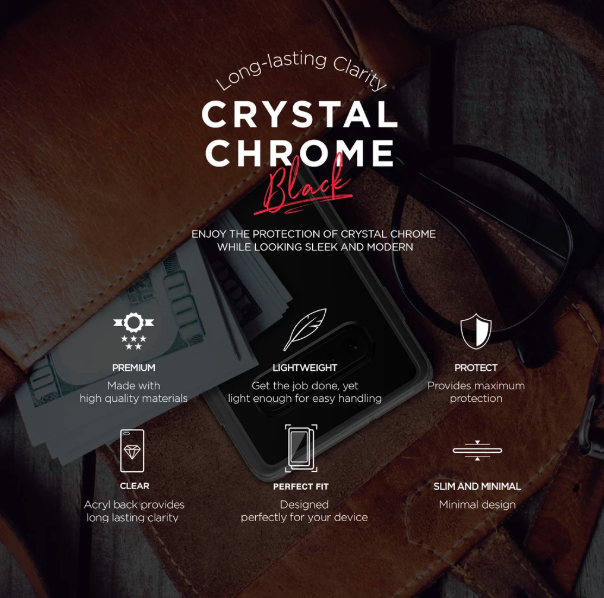 Чехол VRS Design Crystal Chrome для Galaxy S10 PLUS Black 905986 - фото 3
