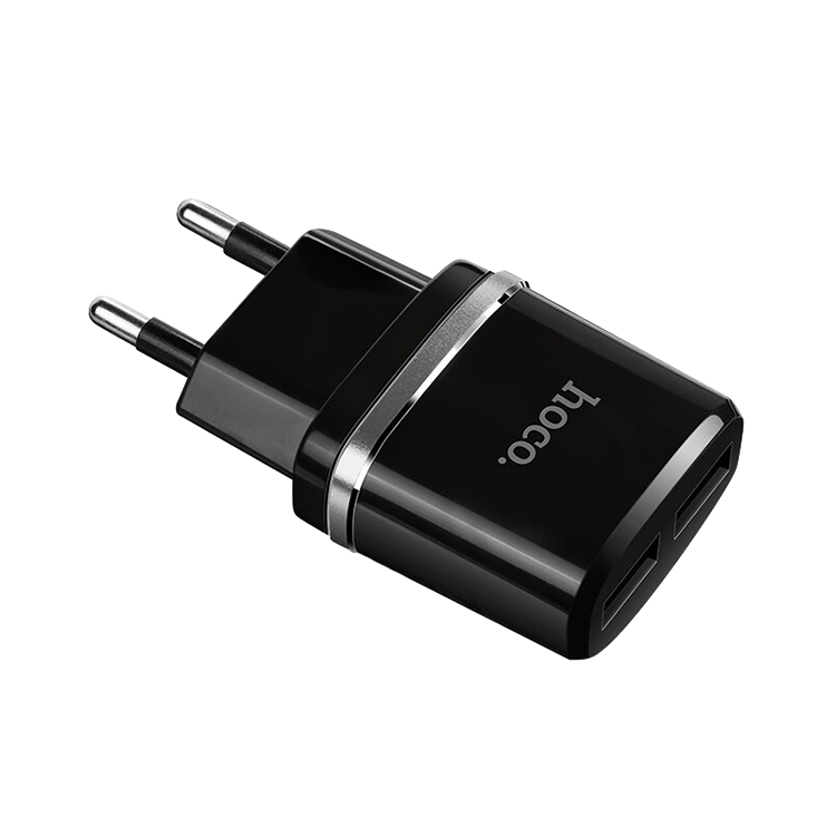 Сетевой адаптер HOCO C12 Smart Чёрный + кабель MicroUSB 1м