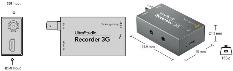 Карта захвата видео Blackmagic UltraStudio Recorder 3G + кабель Apple Thunderbolt 3 - фото 4