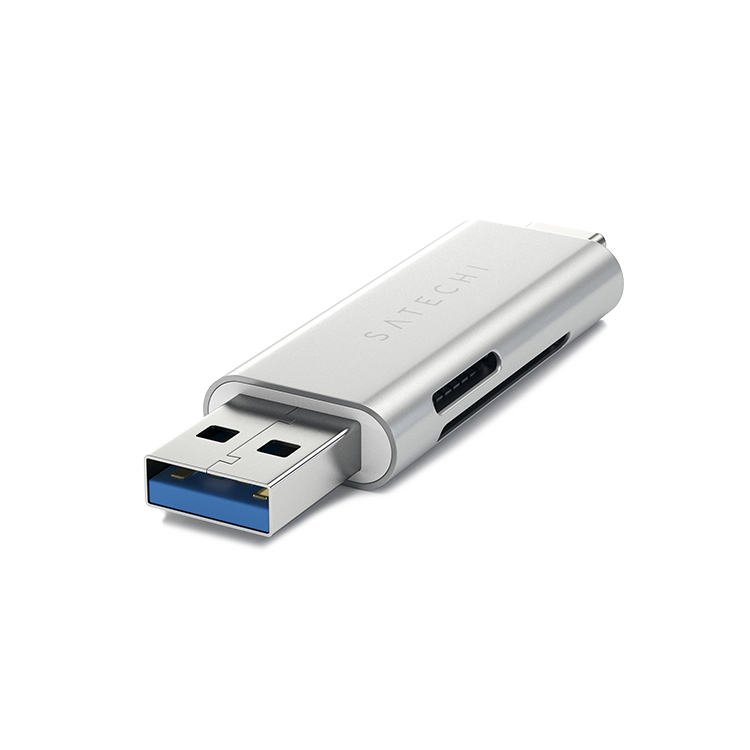 Кардридер Satechi Aluminum Type-C/USB 3.0 -Micro/SD Серебро ST-TCCRAS - фото 4