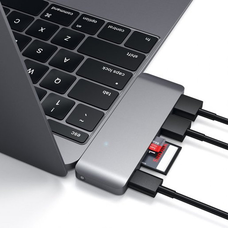 Хаб Satechi Type-C Pass-through USB HUB для Macbook 12