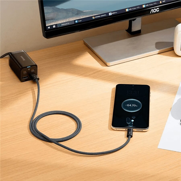 Кабель Baseus Dynamic USB - Type-C 100W 1м Белый CALD000602 - фото 2