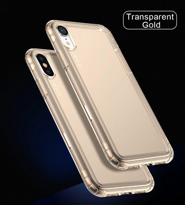 Чехол Baseus Safety Airbags Case для iPhone X/Xs Transparent Gold ARAPIPH58-SF0V - фото 2