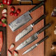 Набор ножей из дамасской стали HuoHou HU0073 Set of 5 Damascus Knife Sets (4 ножа + подставка) - Изображение 181157