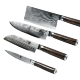 Набор ножей из дамасской стали HuoHou HU0073 Set of 5 Damascus Knife Sets (4 ножа + подставка) - Изображение 181162