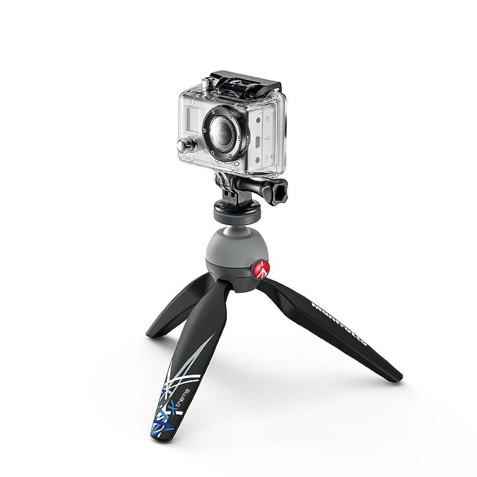 Настольный штатив Manfrotto PIXI Xtreme с адаптером экшн камеры MKPIXIEX-BK - фото 1