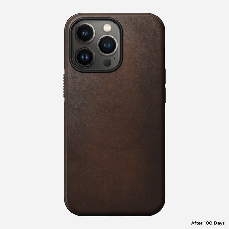 Чехол Nomad Modern Leather MagSafe для iPhone 13 Pro Коричневый NM01058885 - фото 3