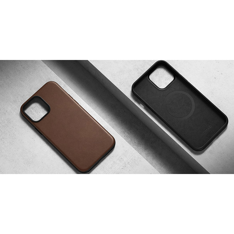 Чехол Nomad Modern Leather MagSafe для iPhone 13 Pro Коричневый NM01058885 - фото 8