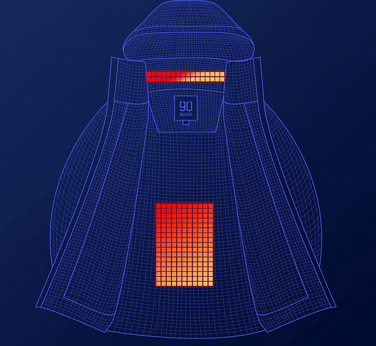 Куртка с подогревом Xiaomi 90 Points Temperature Control Jacket (XL) Чёрная - фото 6