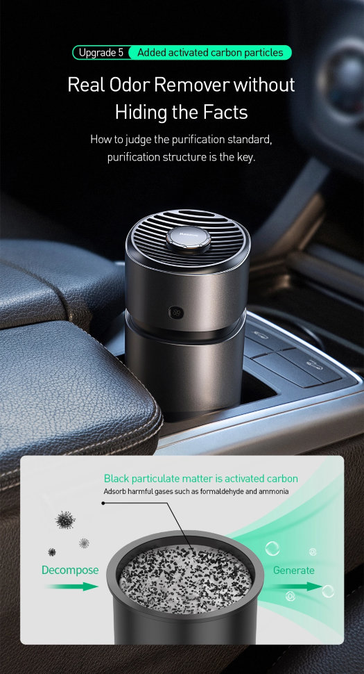 Ароматизатор с портативным вентилятором Baseus Breeze fan Air Freshener Серебро SUXUN-WF0S - фото 8