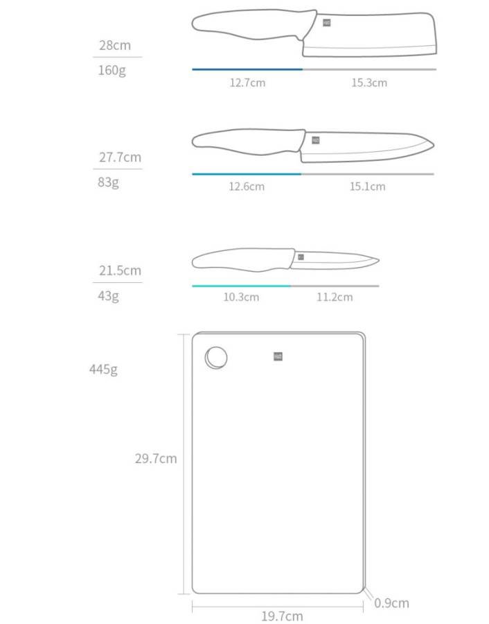 Керамические ножи Xiaomi Huo Hou с разделочной доской HU0020 - фото 7