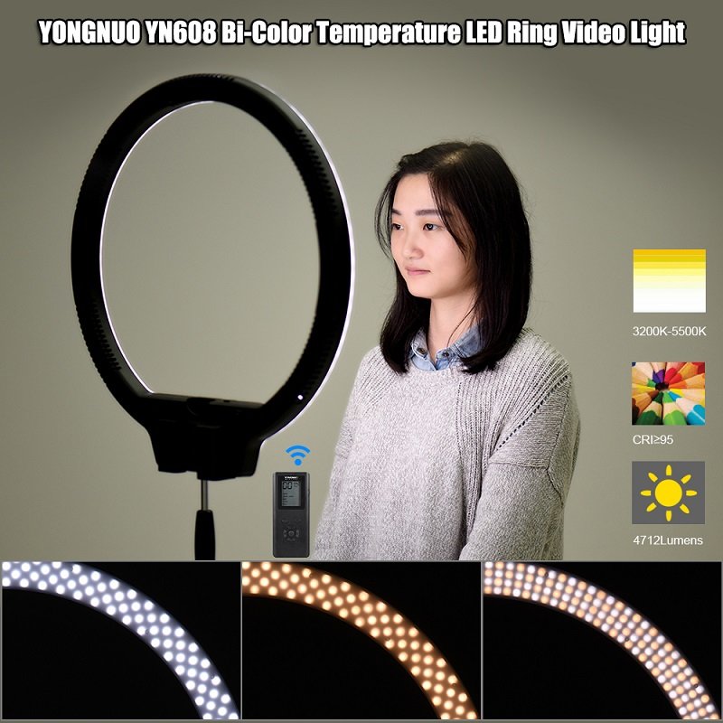 Осветитель кольцевой YongNuo YN-608 3200-5500K YN608 3200-5500K - фото 8