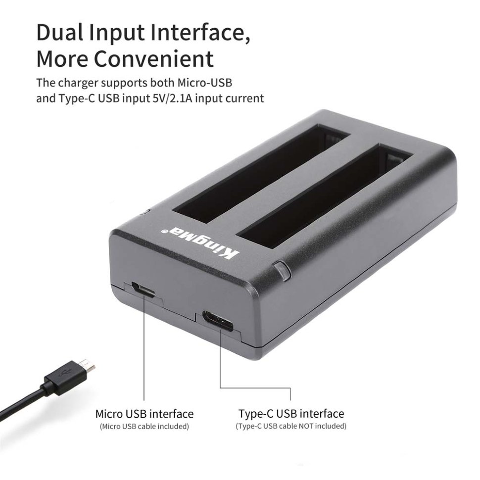 Зарядное устройство KingMa Dual Charger для Insta360 One X3 BM062 - фото 6