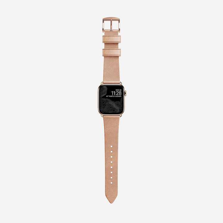 Ремешок Nomad Modern Slim для Apple Watch 38/40 мм Бежевый с золотой фурнитурой NM1A3NTM00 - фото 3