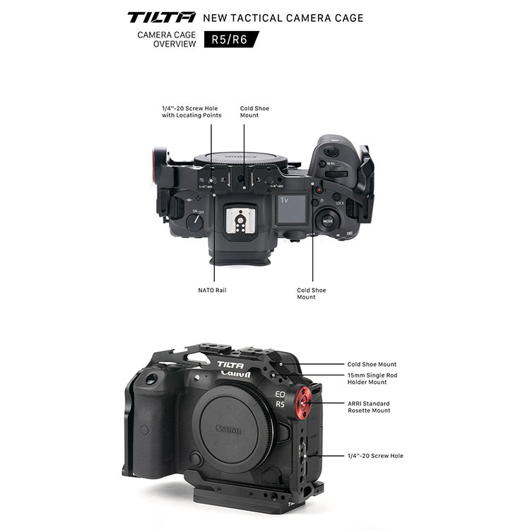 Клетка Tilta V2 для Canon R5/R6 Чёрная TA-T22-FCC-B-V2 - фото 9