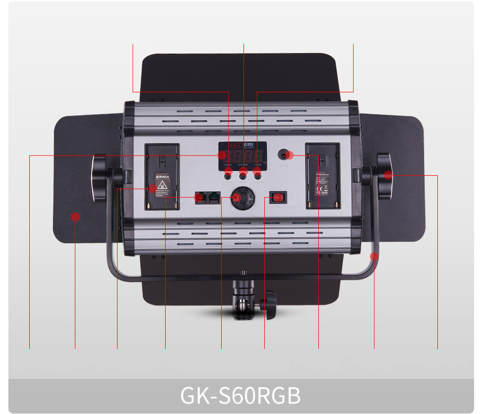 Комплект осветителей Tolifo GK-S60 RGB (2 шт) (Уцененный кат. А) - фото 7