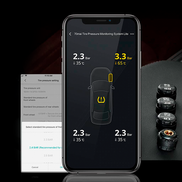 Система контроля давления Xiaomi 70mai Tire Pressure Monitoring System Lite TPMS T02 MIDRIVE T02 - фото 5