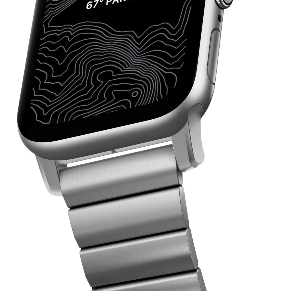 Ремешок Nomad Steel Band для Apple Watch 42/44мм Серебро NM1A4HS000 braided stainless steel watch band for apple watch series 7 41mm 6