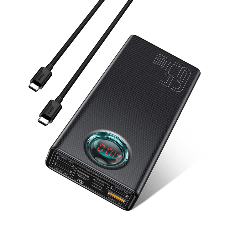 Внешний аккумулятор Baseus Amblight 65Вт 30000мАч (+кабель Type-C 1м) Чёрный PPLG-A01 - фото 3