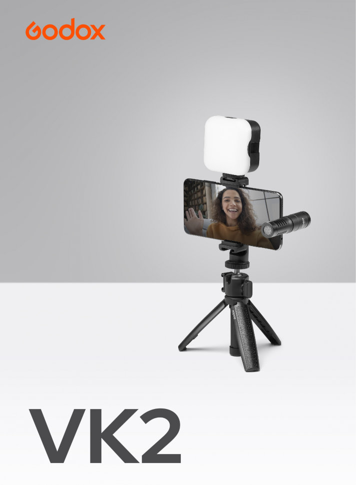 Комплект Godox VK2-UC для мобильной съёмки (Type-C) комплект освещения для мини видеоконференций со светодиодной подсветкой 6500k с регулируемой яркостью 5 вт