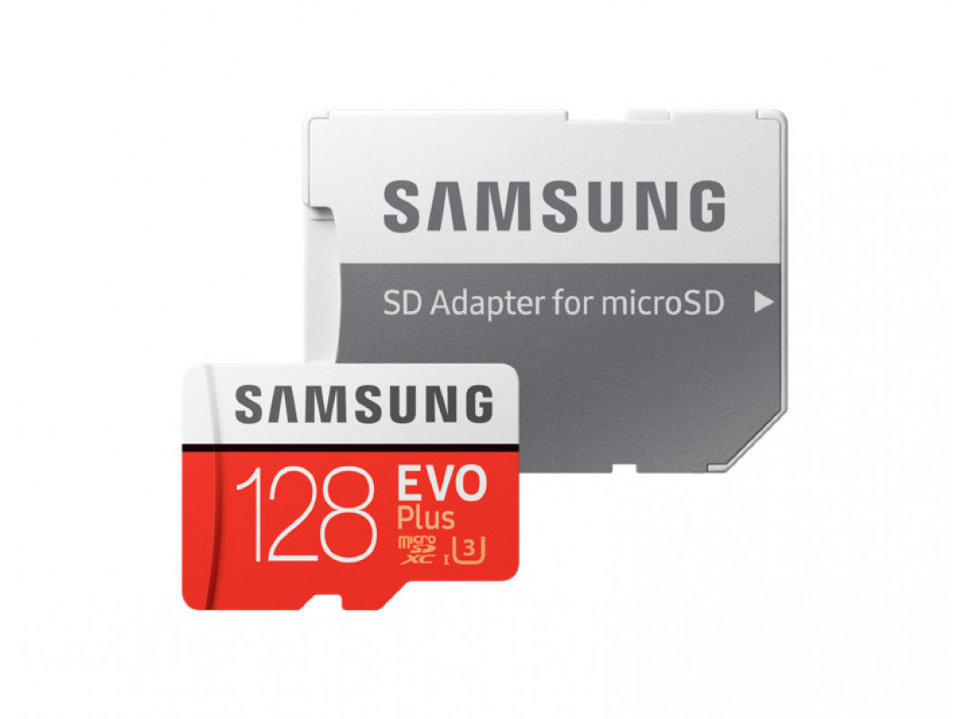 Карта памяти Samsung EVO Plus microSDXC 128Gb Class10 UHS-I U3 + SD Adapter MB-MC128HA/RU
