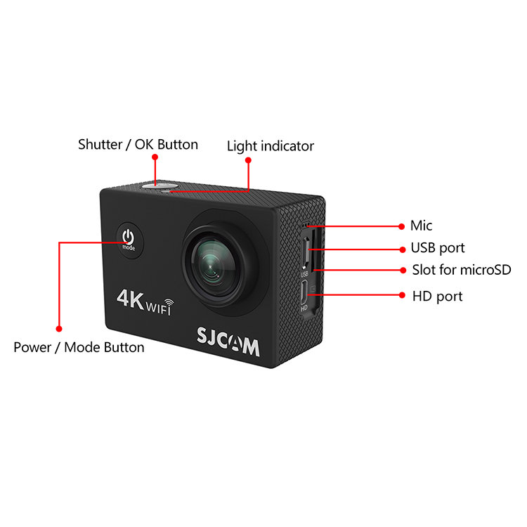 Экшн-камера SJCAM SJ4000 AIR Чёрная SJ4000-AIR - фото 6
