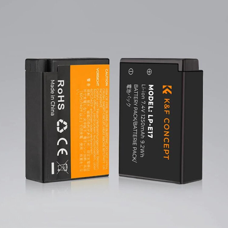 2 аккумулятора LP-E17 + зарядное устройство K&F Concept KF28.0014 - фото 3