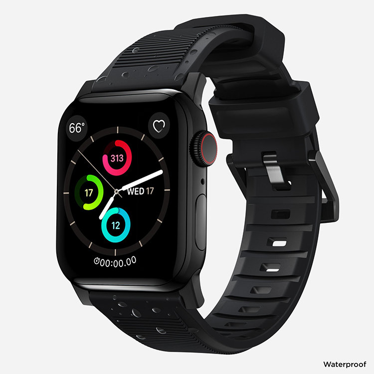 Ремешок Nomad Rugged Strap V.2 для Apple Watch 38/40мм Чёрный с чёрной фурнитурой NM1A31BN00