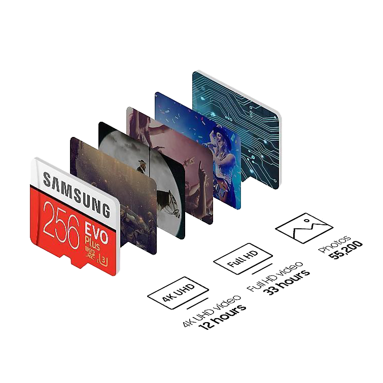 Карта памяти Samsung EVO Plus microSDXC 256Gb Class10 UHS-I U3 + SD Adapter MB-MC256HA/RU - фото 2