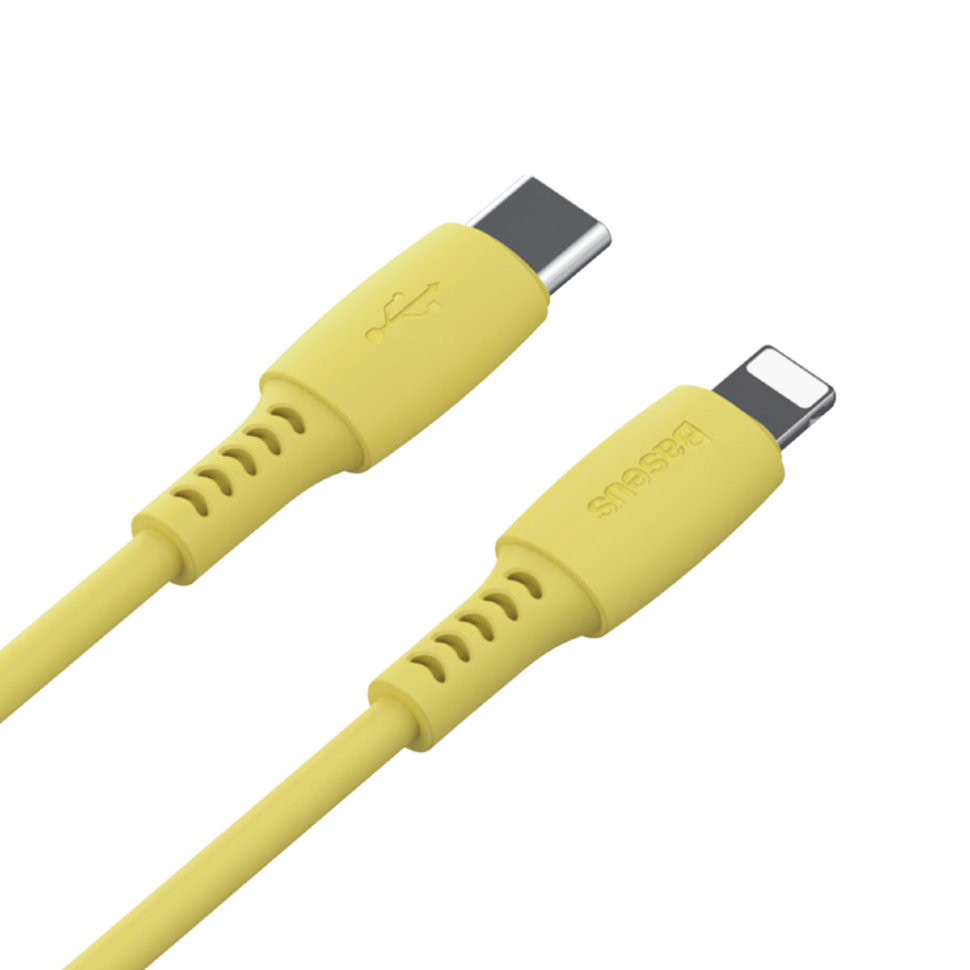 Кабель Baseus Colourful Cable Type-C - Lightning 18W 1.2м Жёлтый CATLDC-0Y - фото 2